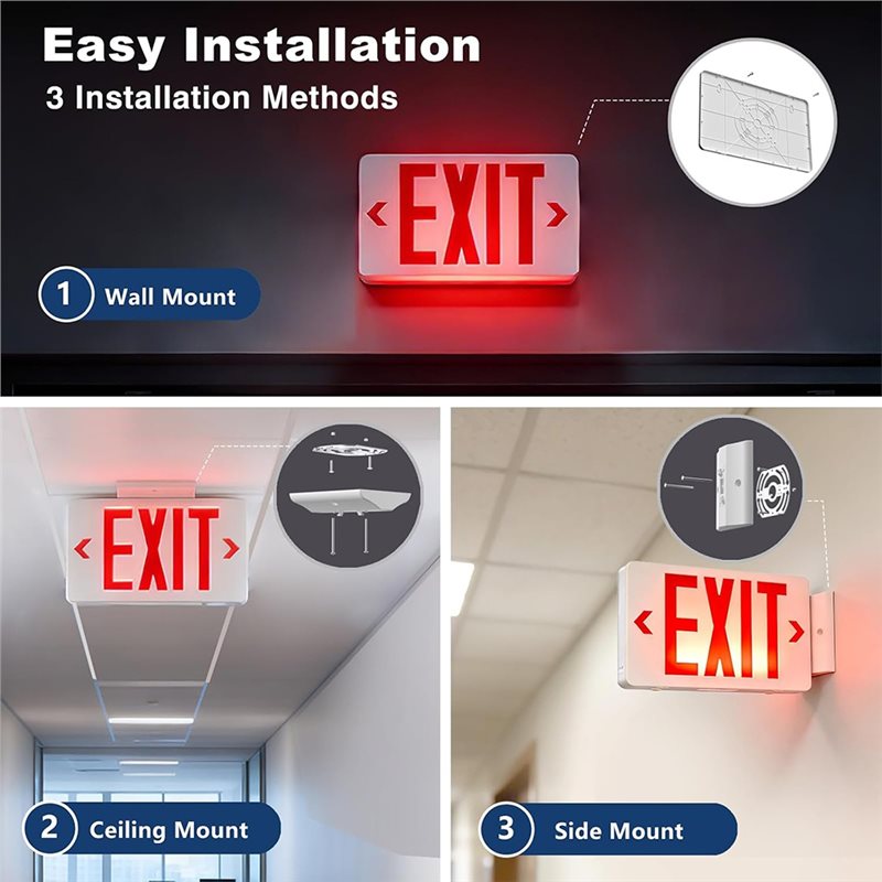 ABKQ-UL Listed LED Exit Light  - огляд і ціна Emergency Exit Sign